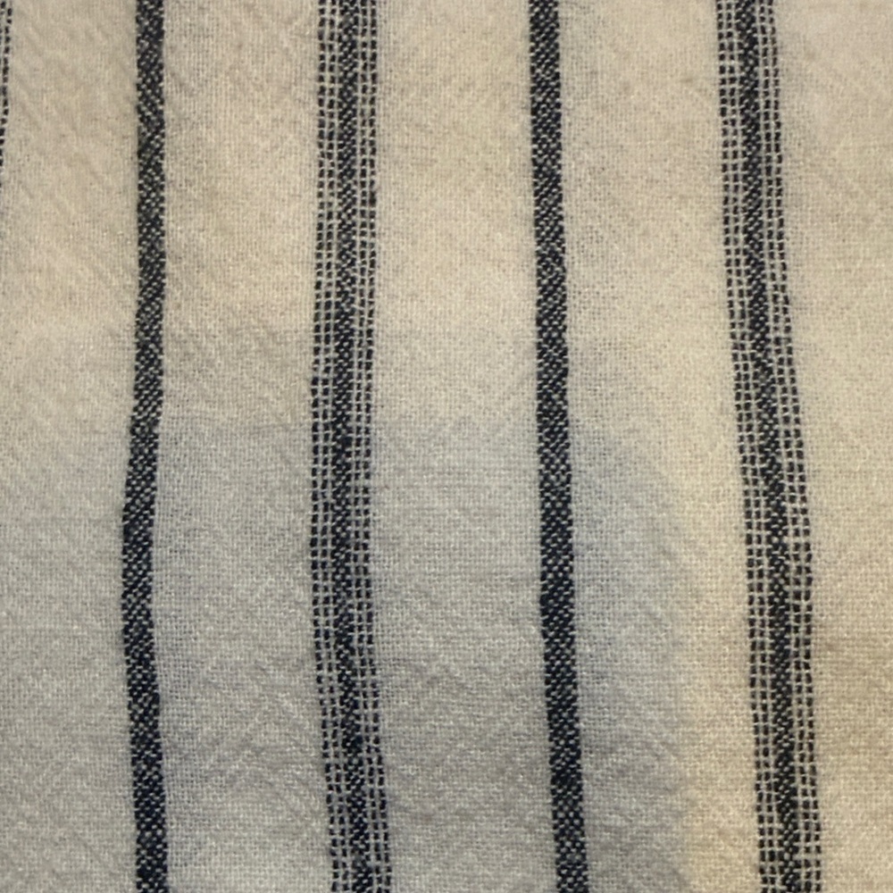 Old Navy White Short-Sleeve Button-Up Shirt with Black Stripes - Picture 6 of 12